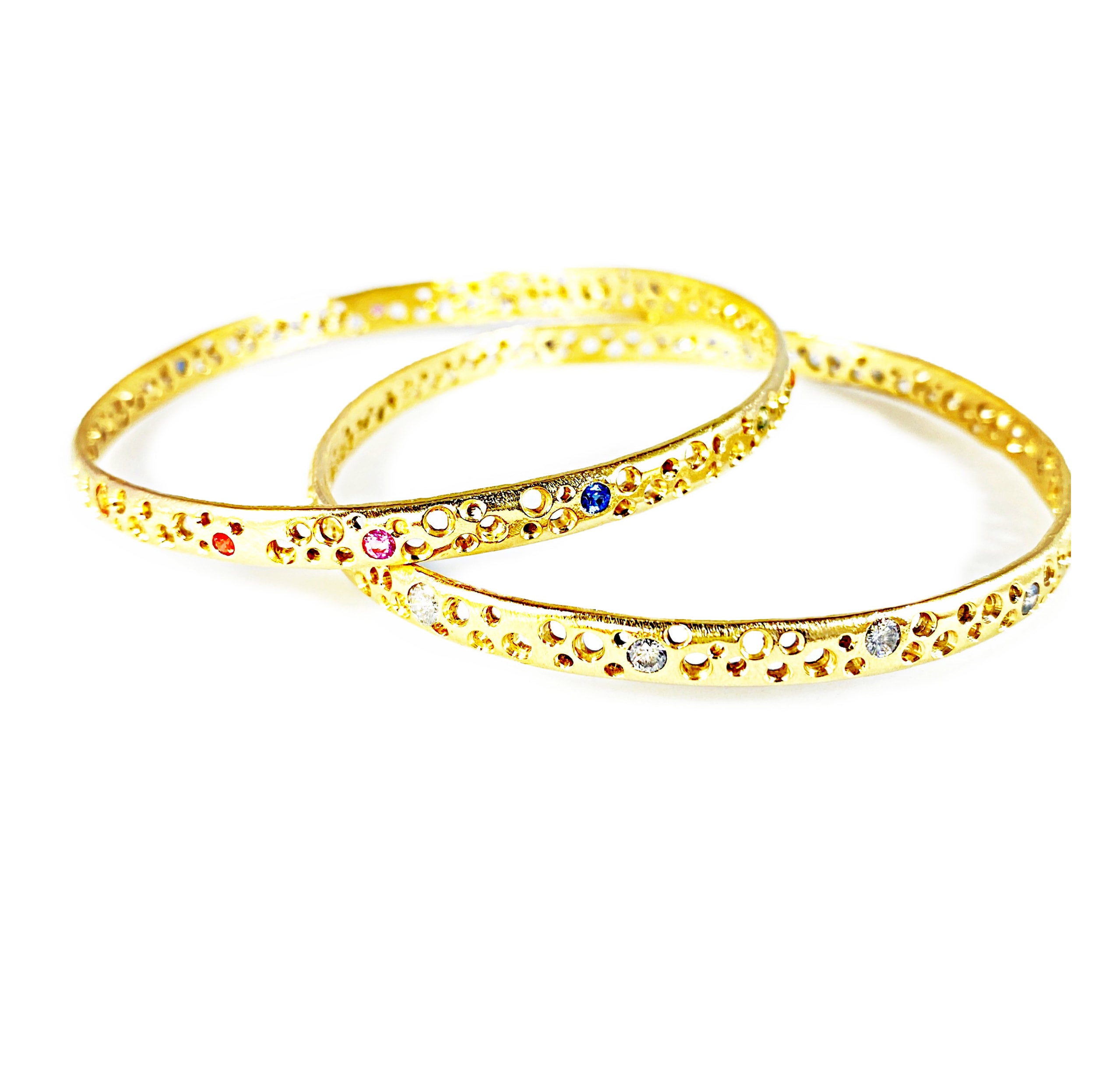 Buy Diamond Cut Bangle Bracelet Gold 10K, Rigid Diamond Cuff, 10k Yellow  Gold Online in India - Etsy